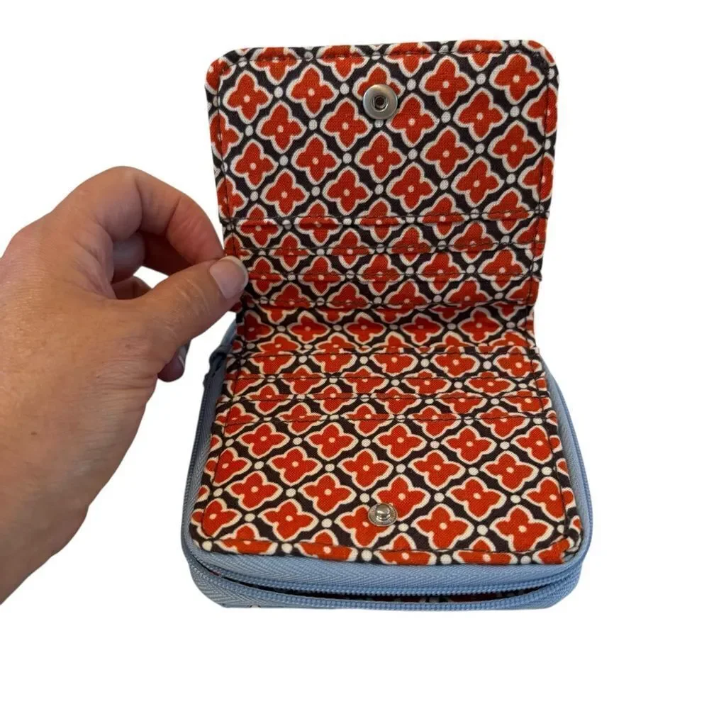 Vera Bradley Quilted Blue Wallet with Floral Design - Picture 3 of 6